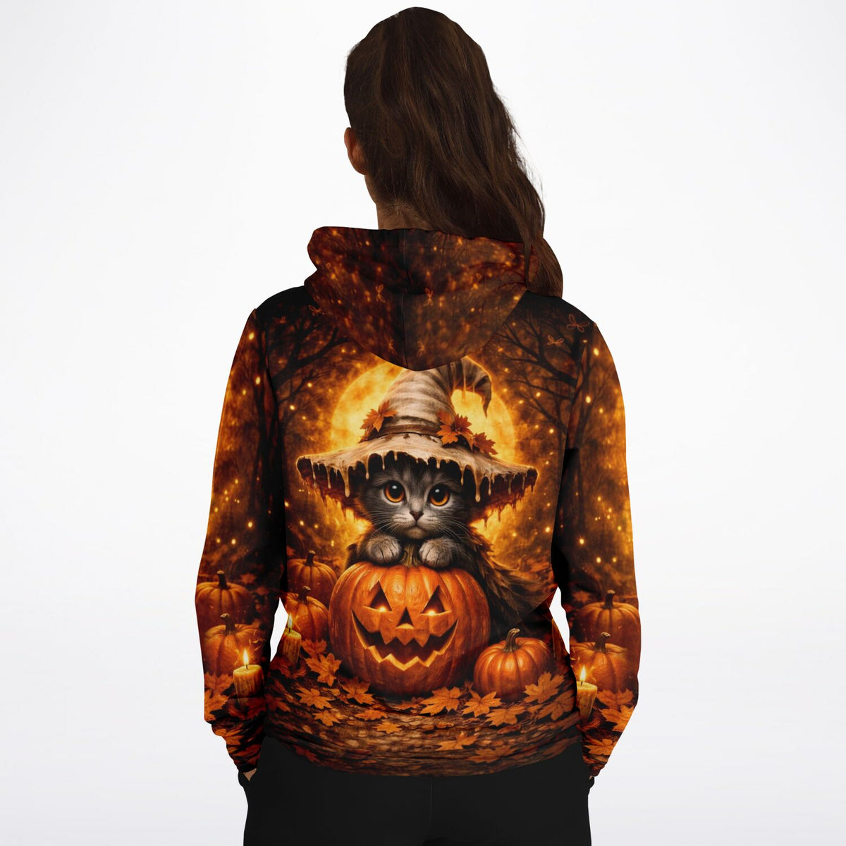 Dreamer Hoodie mit Kürbishexe-Katze Motiv, ideal für Fans von herbstlichem Diamond Painting und Malen nach Zahlen