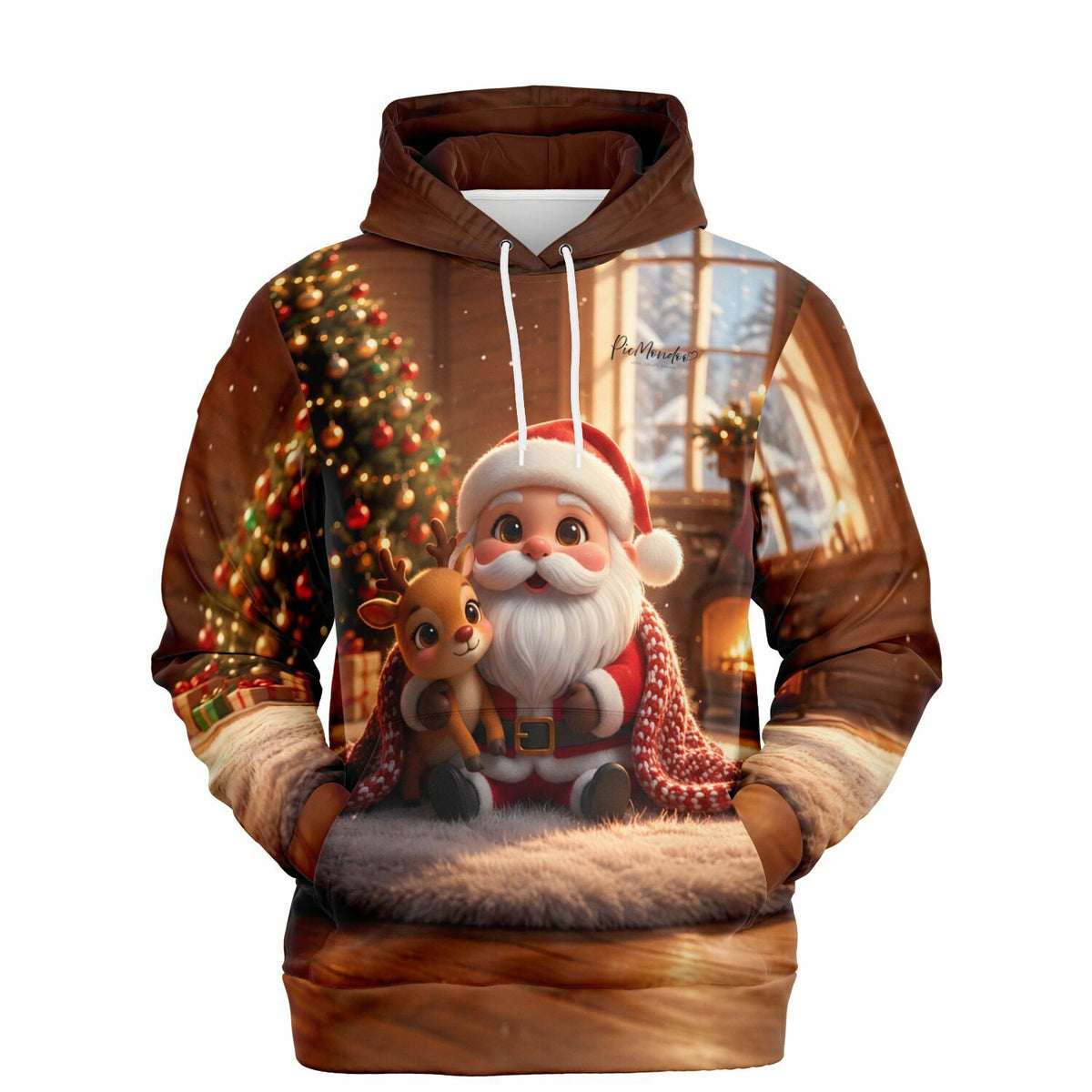 Kuscheliger Weihnachts-Hoodie mit süßem Weihnachtsmann und Rentier Motiv für gemütliche Winterabende