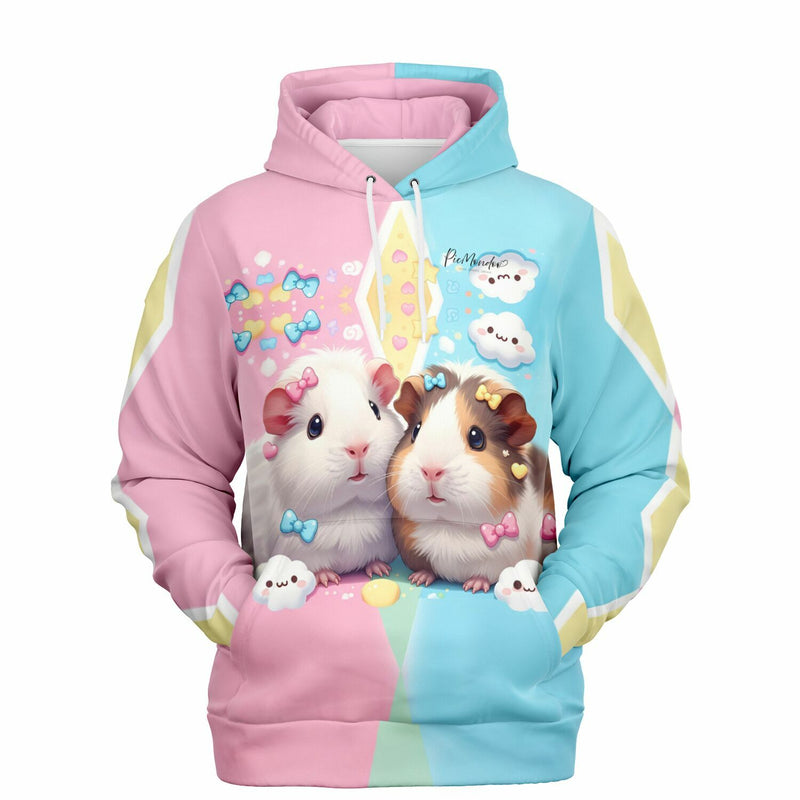 Dreamer Hoodie mit niedlichem Meerschweinchen-Motiv in Pastellfarben für Fans von Diamond Painting und DIY-Kunst