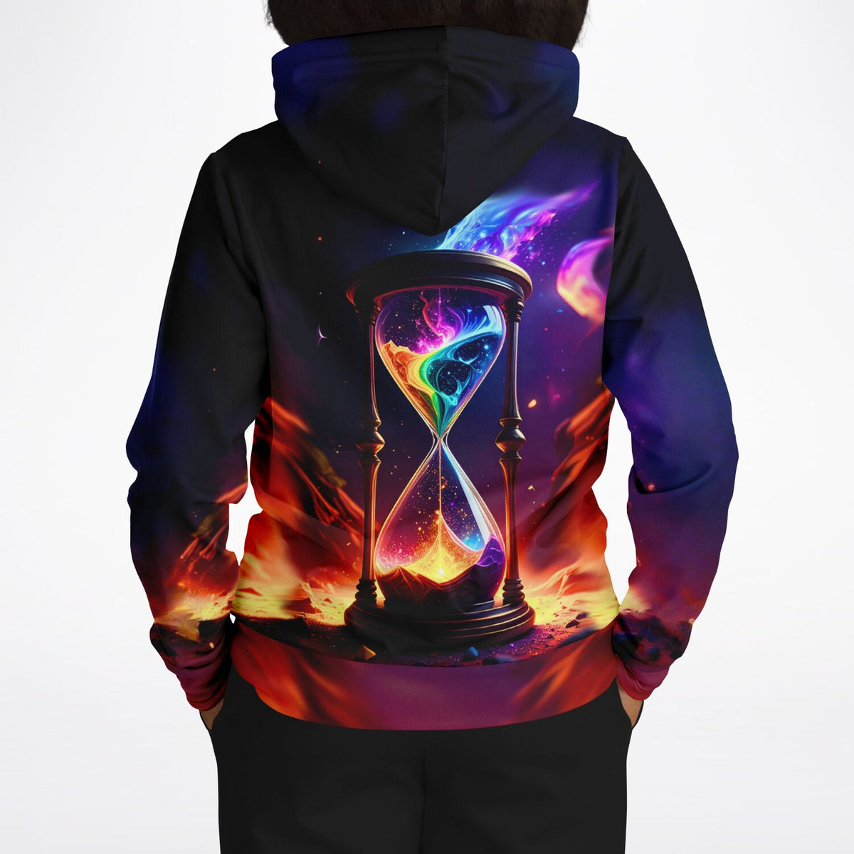 Dreamer Hoodie Atem der Schöpfung mit buntem Sanduhr Galaxy Design, ideal für Fans von Diamond Painting und Kunst