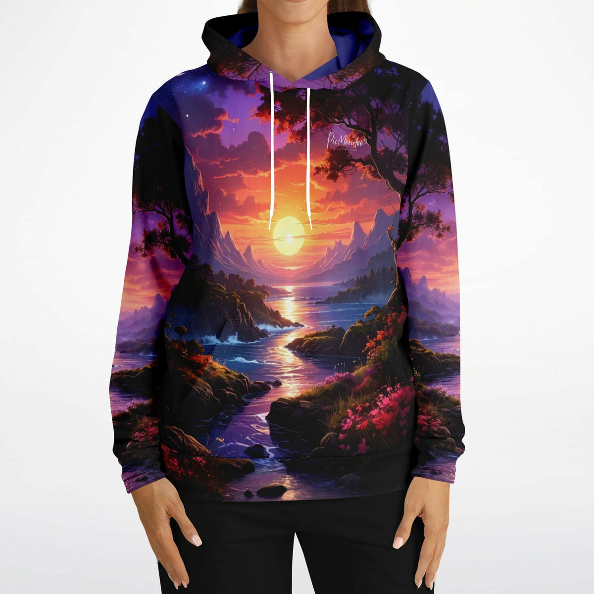Dreamer Hoodie Melodie des Lichts mit traumhaftem Landschaftsmotiv im Stil unserer Diamond Painting und Malen nach Zahlen