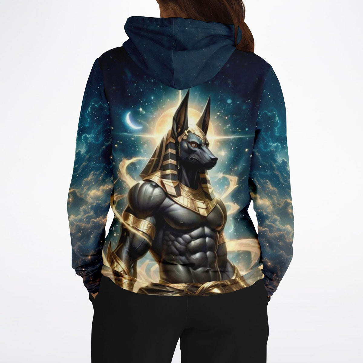 Dreamer Hoodie mit Anubis ägyptisches Gott Motiv, ideal für Fans von Diamond Painting und Kunststilen auf Textilien.