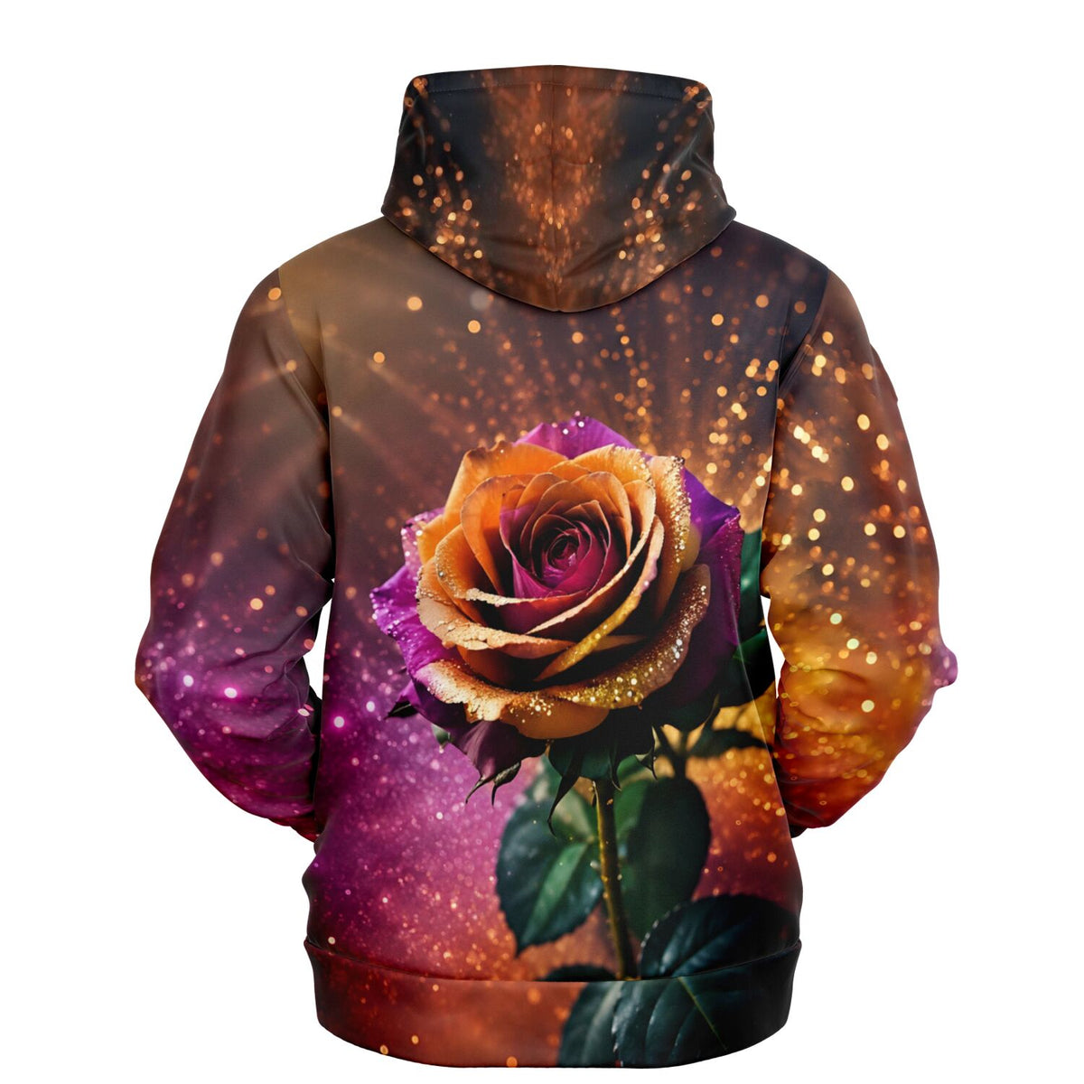 Dreamer Hoodie mit farbenfrohem Rosen-Motiv und Glitzereffekt, ideal für Fans von Diamond Painting und DIY-Kunstwerken