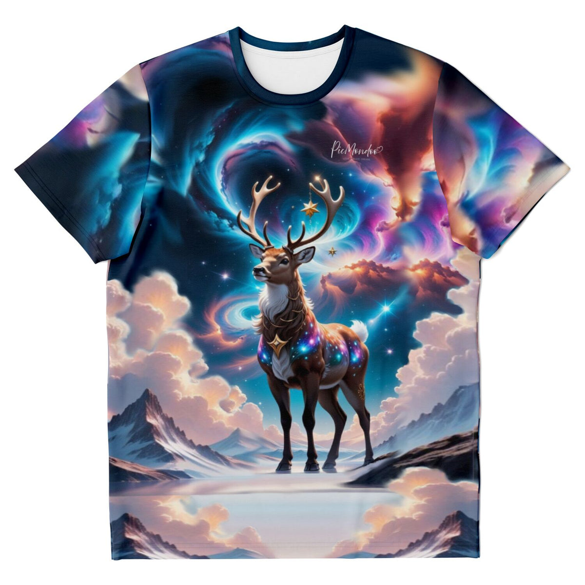 T-Shirt Motiv Rentier im Abendzauber Dreamer Design, passend zu Diamond Painting oder Malen nach Zahlen für Erwachsene