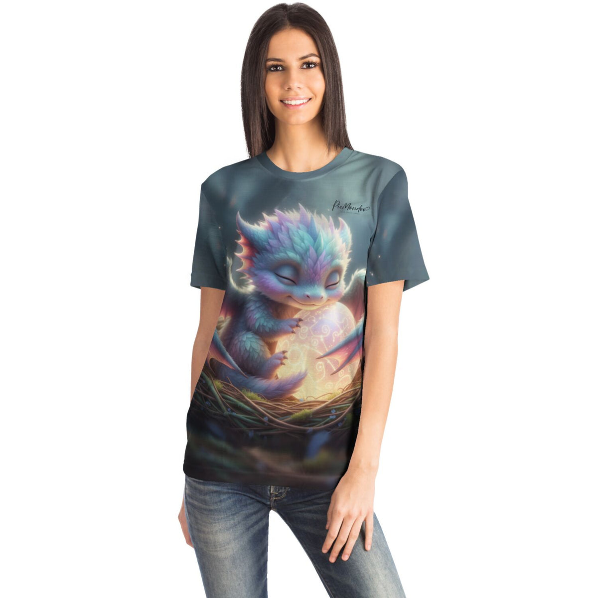T-Shirt mit Lichtdrache Faye Motiv, passend im Stil zu Diamond Painting und Malen nach Zahlen für Erwachsene