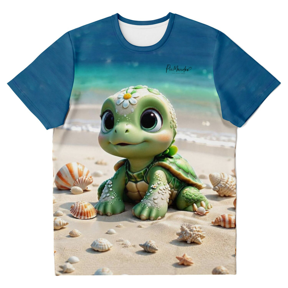 Sunny Schildi T-Shirt für Fans von Malen nach Zahlen und Diamond Painting mit niedlicher Meeresschildkröte am Strand