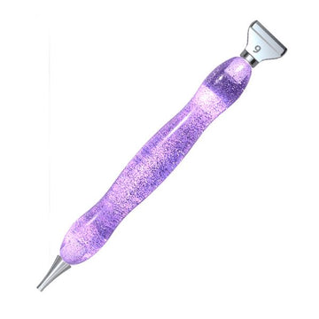 Lila Diamond Painting Stift Farbenspiel mit Glitzer-Optik als ergonomisches Diamond Painting Werkzeug und Zubehör