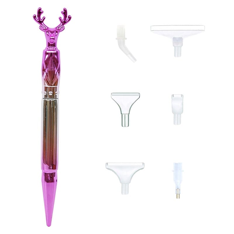 Metallischer Diamond Painting Stift Design Hirsch mit verschiedenen Aufsätzen für Diamond Painting Zubehör